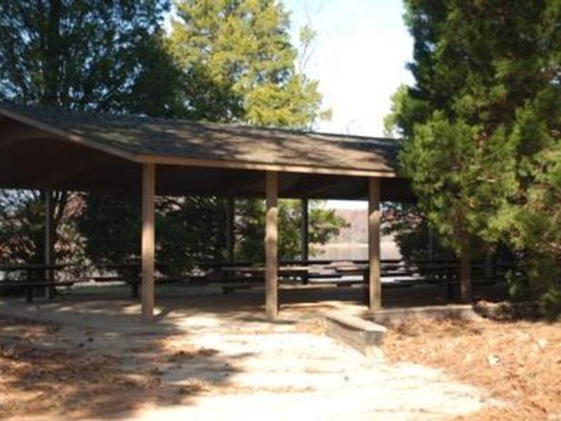 CRESCENT PICNIC SHELTER.  EACH LOOP HAS OWN SHELTER.