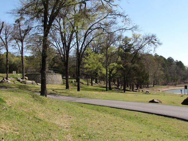 View of campsites 29, 30, and 31 overlooking swim area