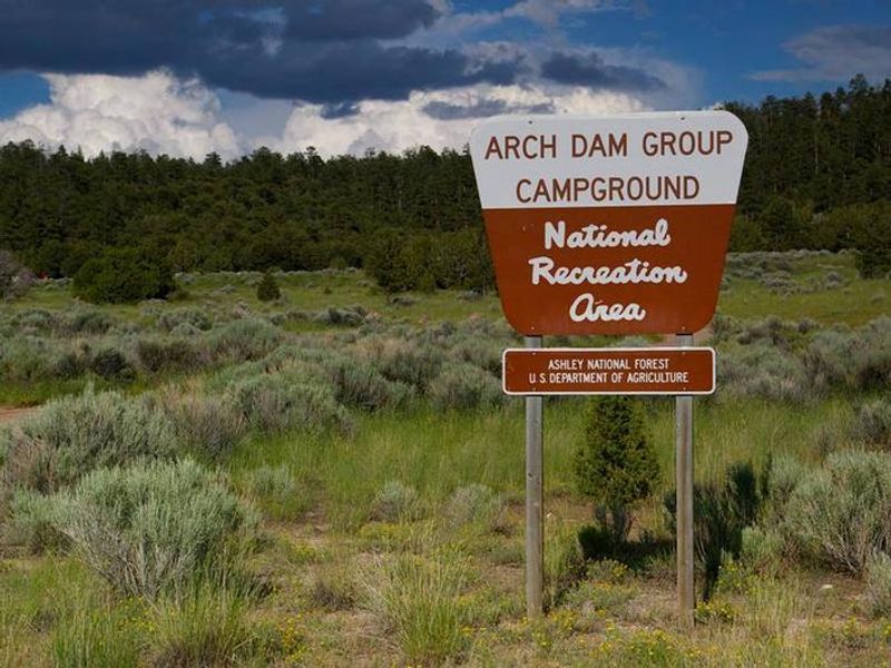 Arch Dam Group Campground Sign