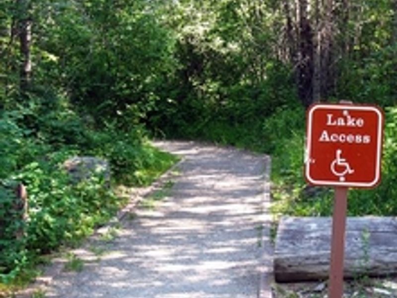 An accessible trail leads to the lake