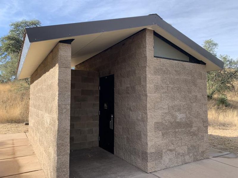 There is one pit toilet building in the campground with two bathrooms. Note that no water is available at this site, so you will need to bring your own in!