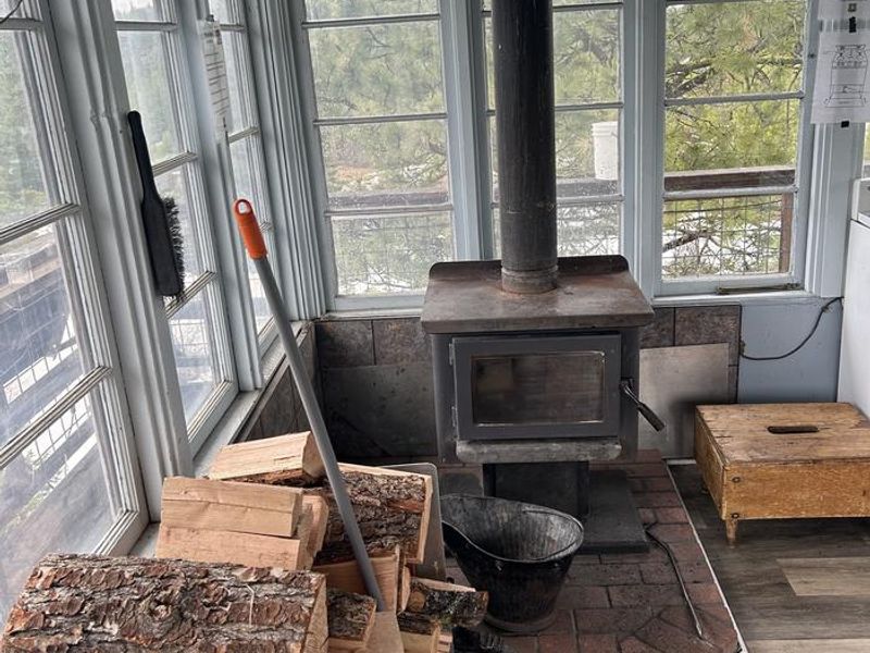 Fivemile Lookout wood stove. 