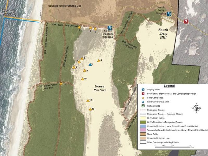A portion of the North Riding Area OHV Map