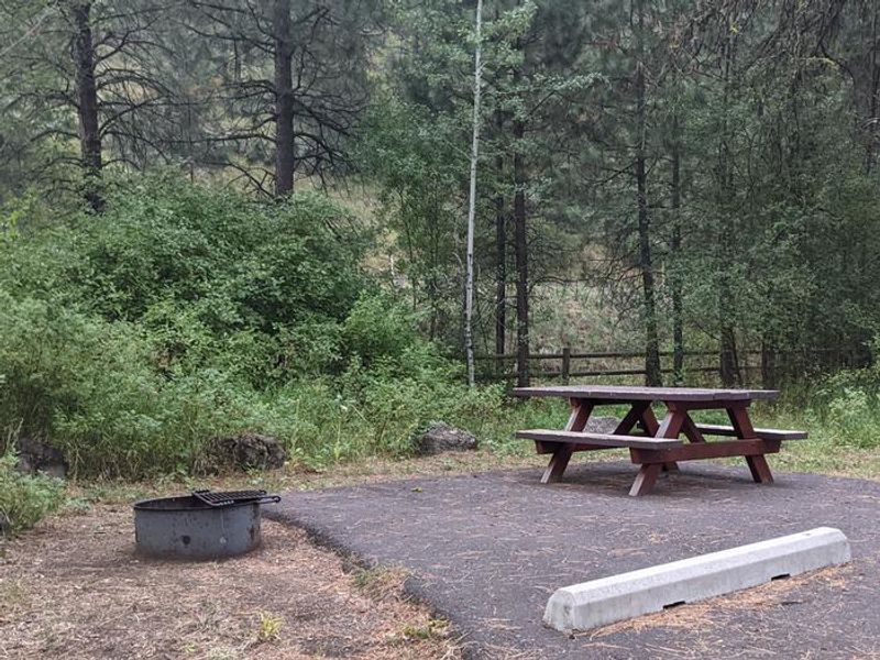 Paved parking area at campsite #4