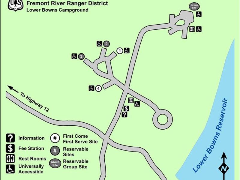 Lower Bowns Campground Map