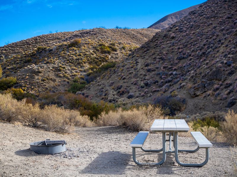 Two tent sites rise above the rest of the campground on the hillside.