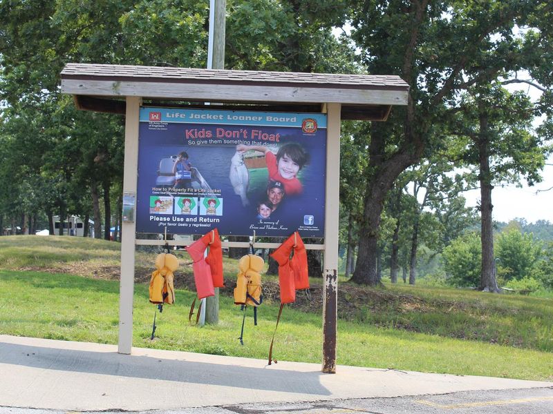 Lifejacket Loaner Board located at Cedar Ridge North Ramp inside the campground -- free to use, please return lifejackets when finished.