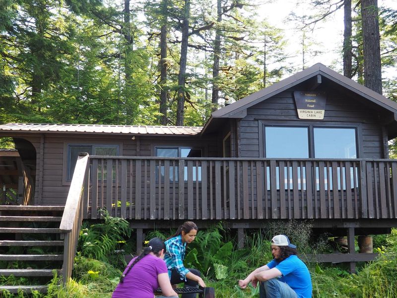Campers at Virginia Lake Cabin