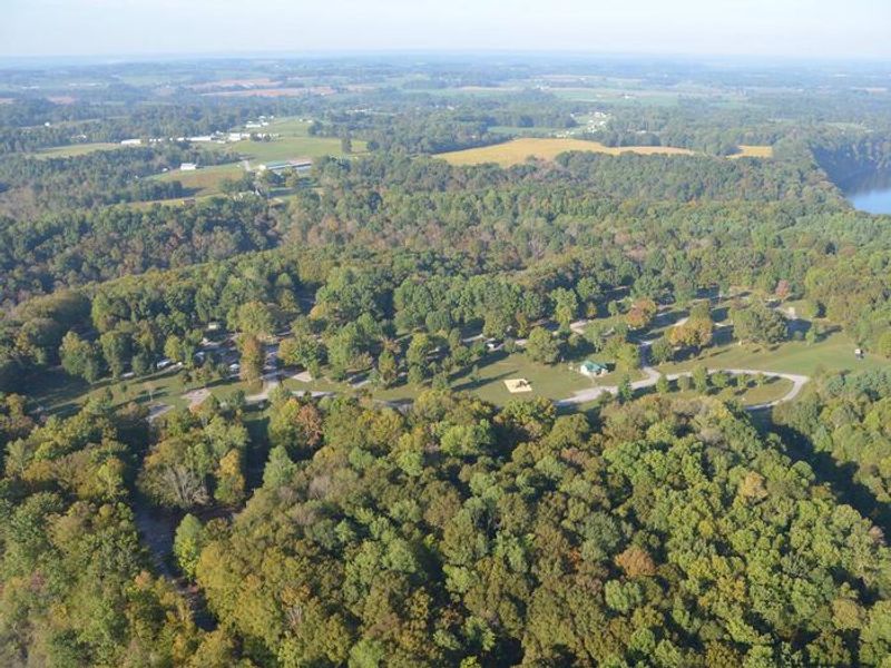 Aerial view of campground