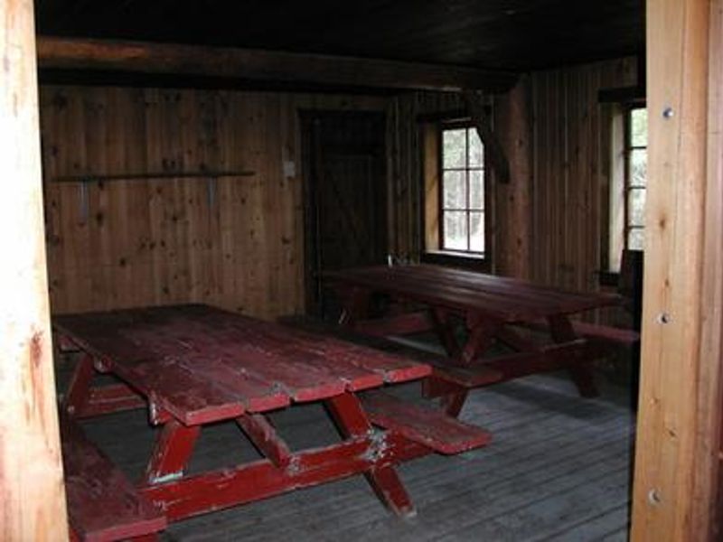 Picnic tables offer ample seating