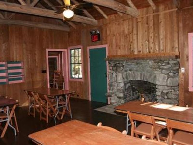 tables and chairs set up in main room