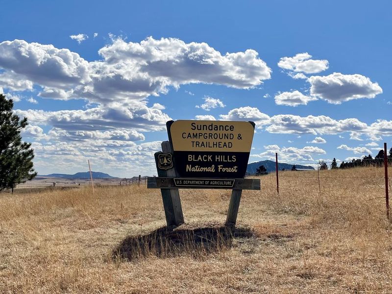 Entrance Sign going to the Sundance Campground and Trailhead