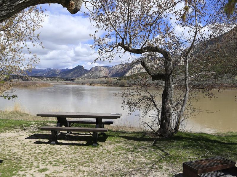 Rainbow Park campground sits on the Green River in Dinosaur National Monument
