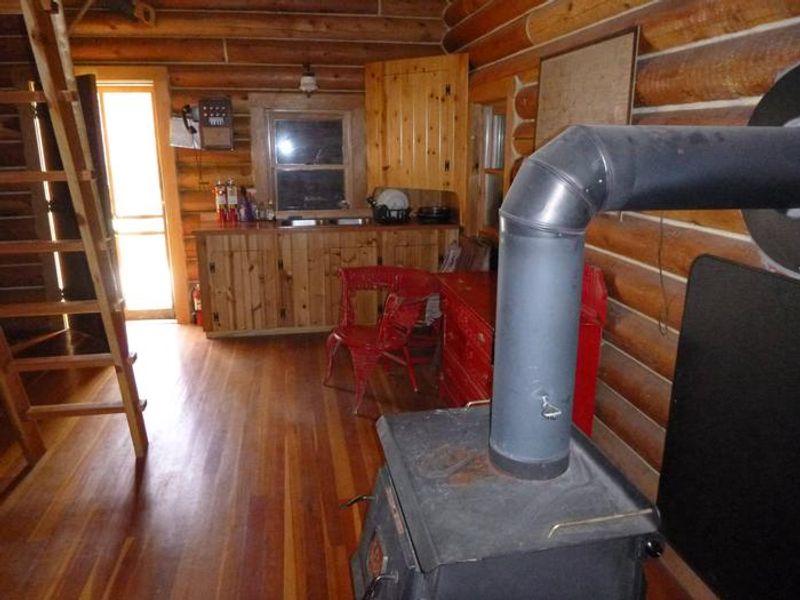 The main room and woodstove.