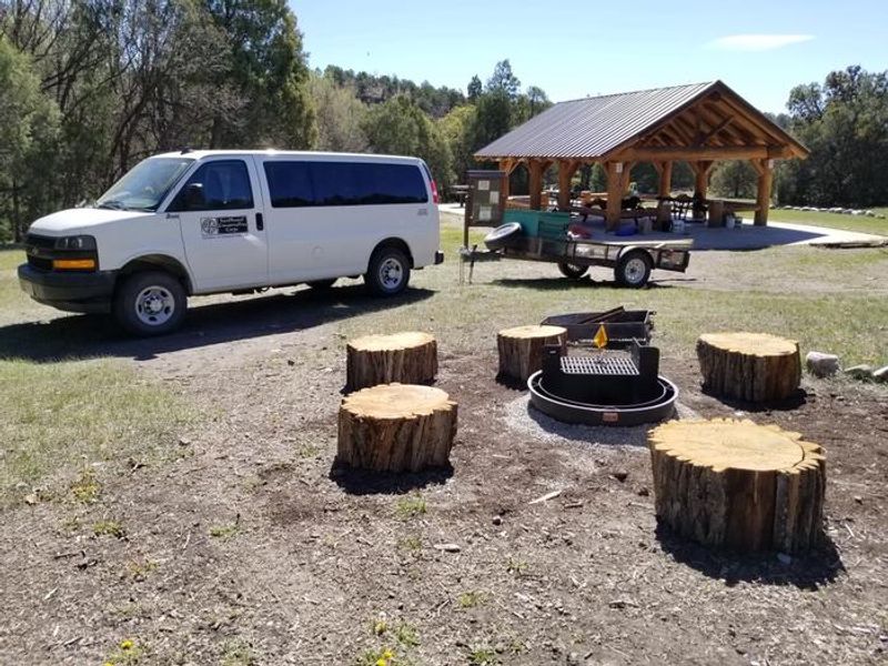 Group Shelter with Southwest Conservation Corps van