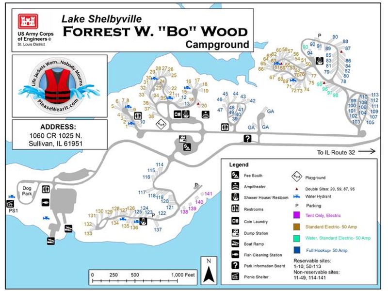 Forrest W. Bo Wood Campground Map