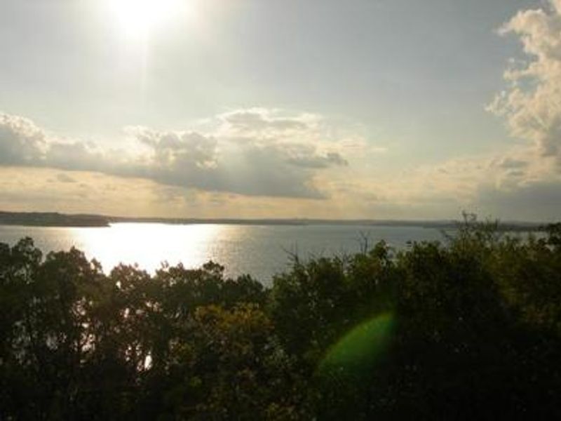 View of lake from hill over Potters Creek park