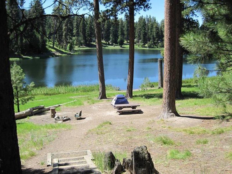 Tent camping near the lake is popular