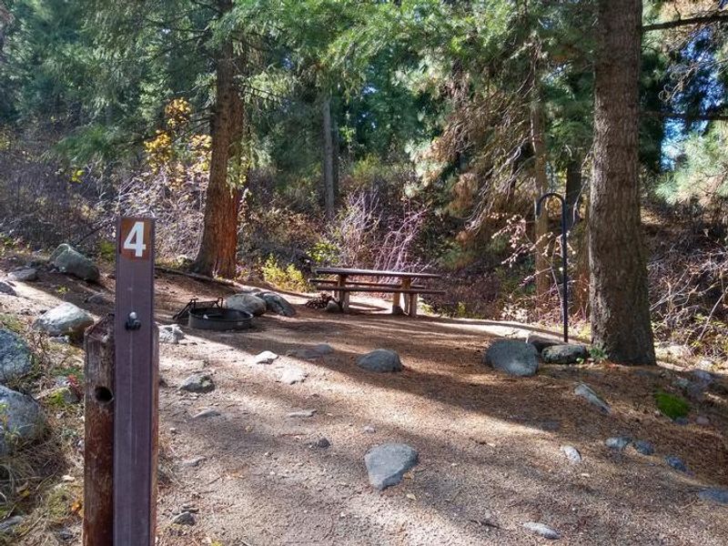 A closeup of spot 4.  Please remember that individual sites cannot be reserved.  Hayfork Group Campground can only be reserved as a whole.