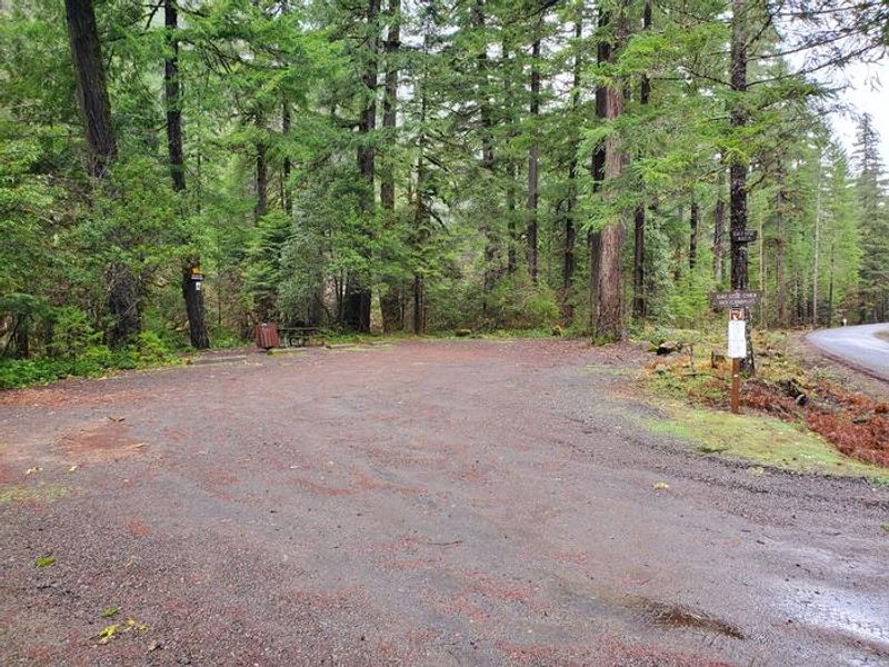 view of parking lot where trail to water is located