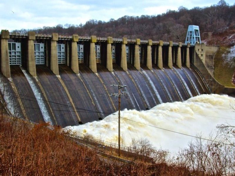 Water discharge after a high water event in February 2018.