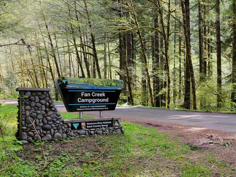 Fan Creek Campground portal sign
