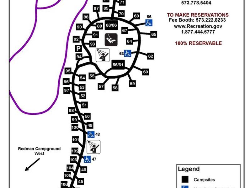 This portion of the campground has full hook-up sites and 2 new shower houses in the front and back loop. 