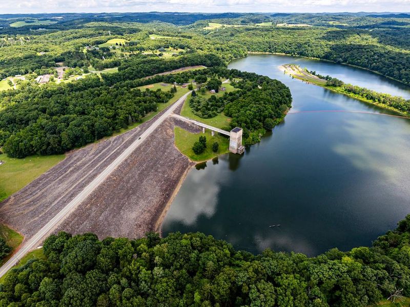 Crooked Creek Lake Dam Aerial View