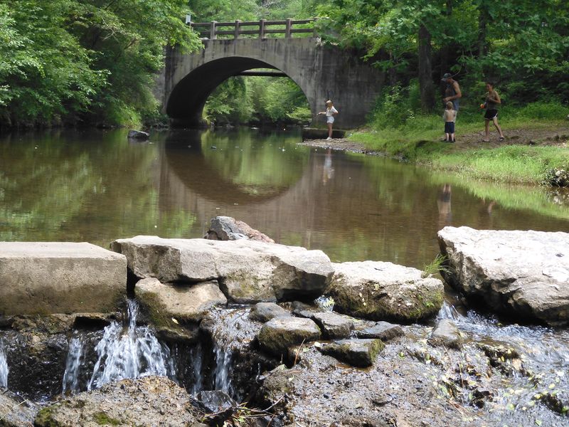 Gulpha Creek runs right by the campground and is a perfect place to relax.