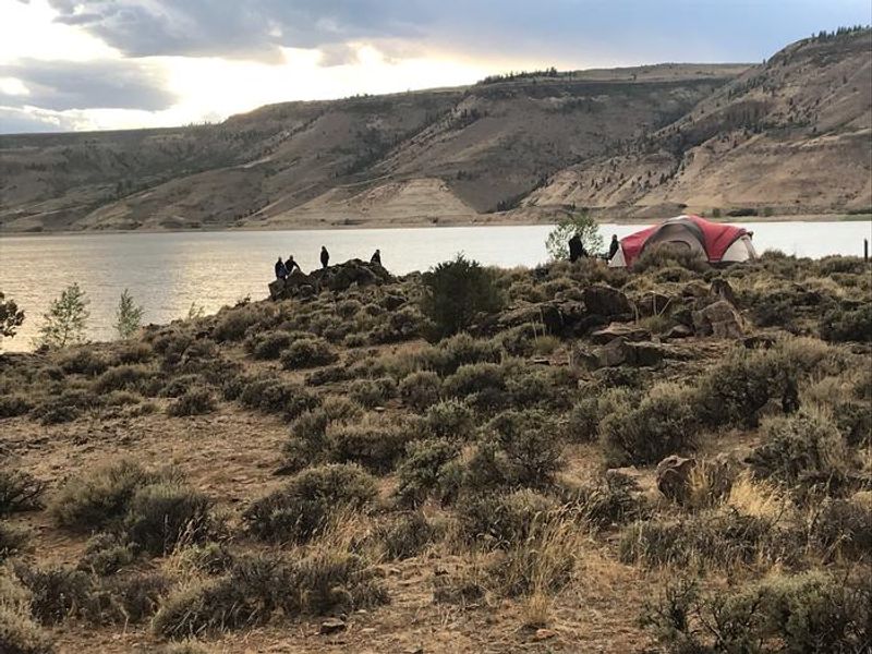 Example campsite with view of Blue Mesa Reservoir