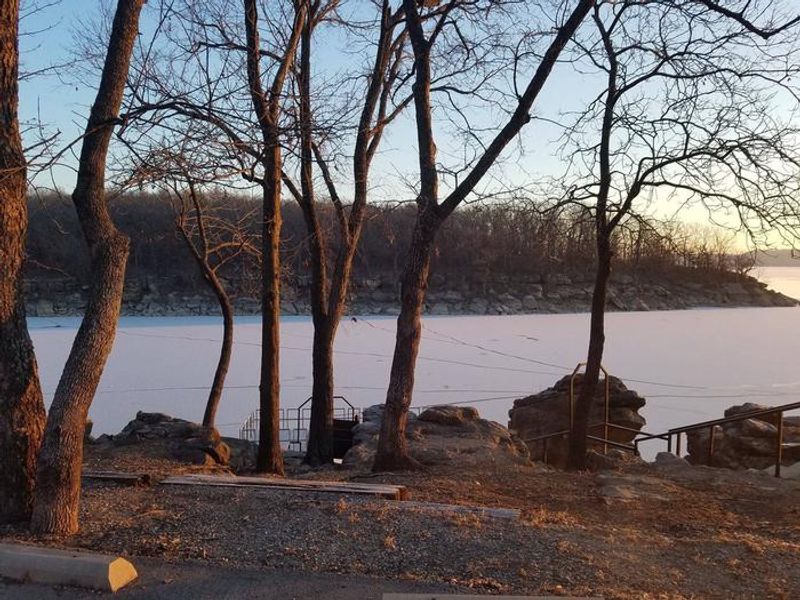 Frozen Cove, View from above the campground fishing dock