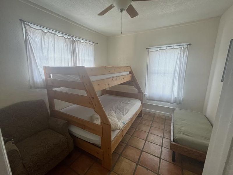 2nd Bedroom of Portal CCC House, including bunk bed with full & twin mattresses.