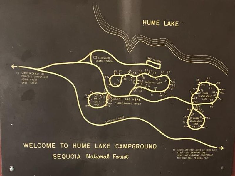Map of Hume Lake Campground
