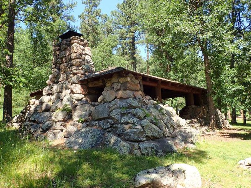 1930's stone shelter pavilion 