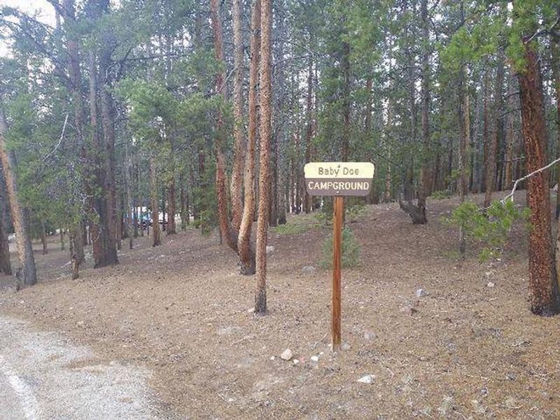 Baby Doe Campground, Entry sign