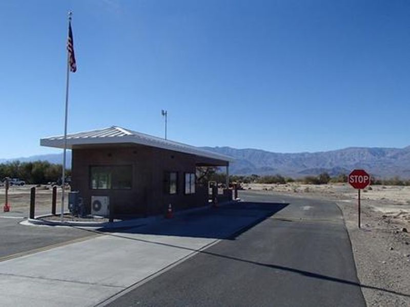 Furnace Creek Campground entrance kiosk.