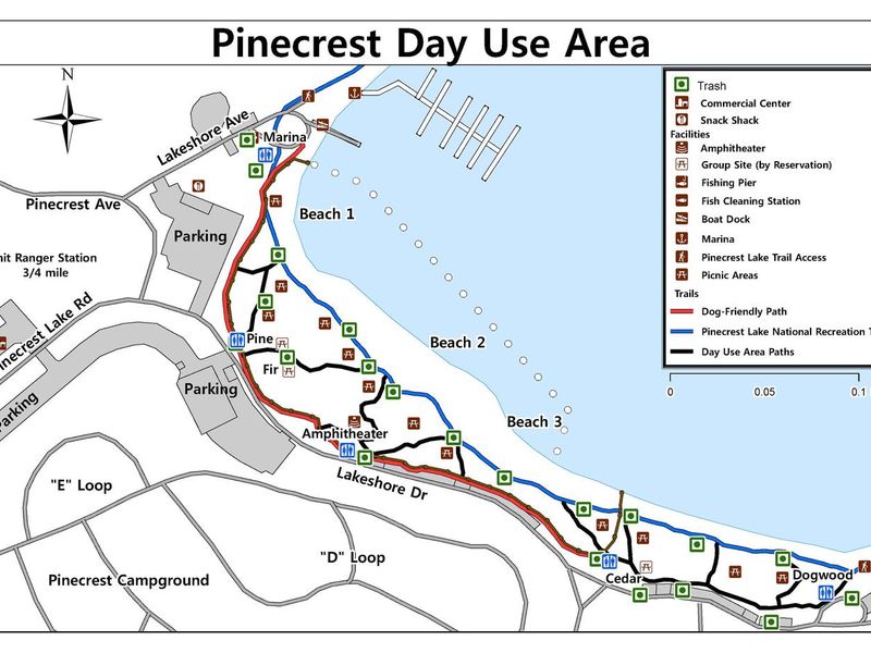 Map of the Pinecrest Day Use Area