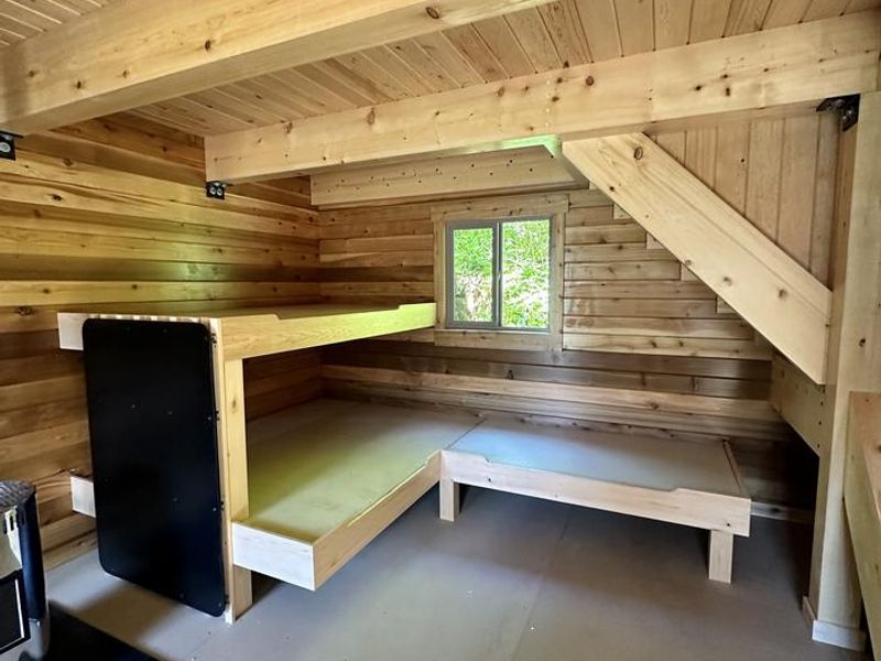 Anan Bay cabin interior bunks on lower level