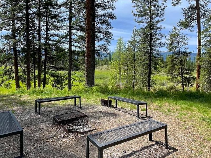 OLD CONDON RANGER STATION
Outdoor fire ring with Mission Mountains in the background