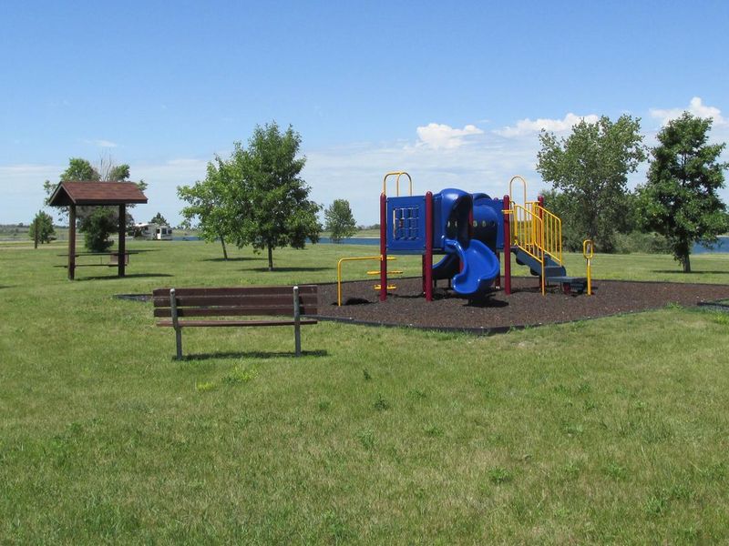 Playground equipment at Wolf Creek Campground on Lake Sakakawea