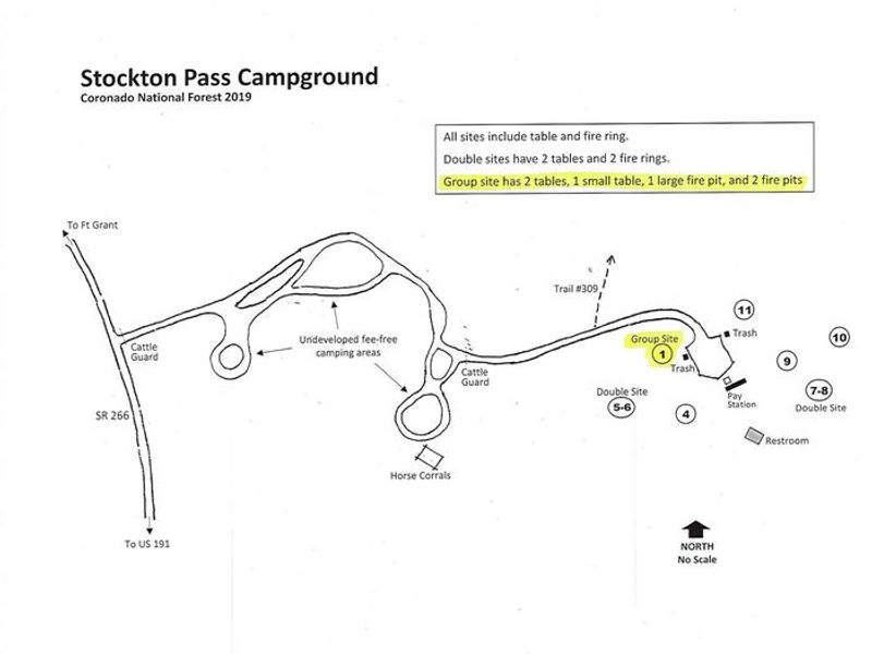 Stockton Pass Group Site Map