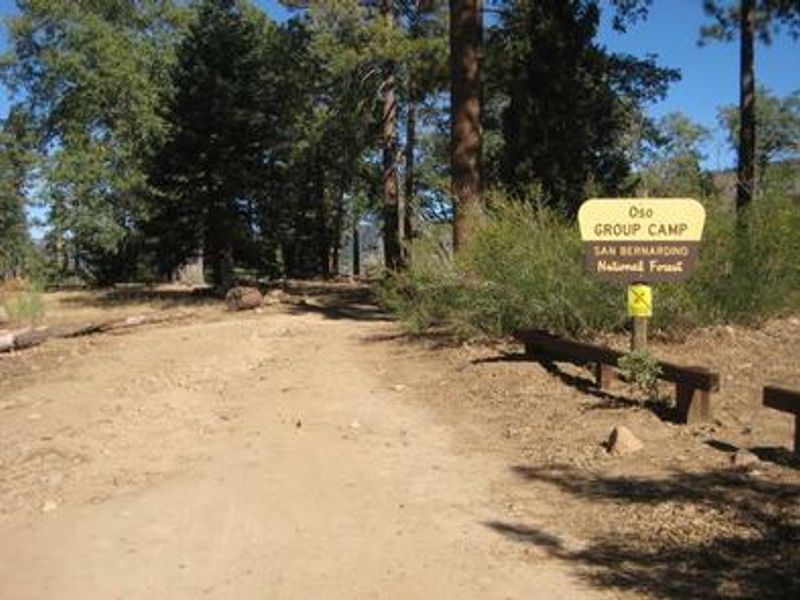 Road leading to the Oso Group Campground Sign
