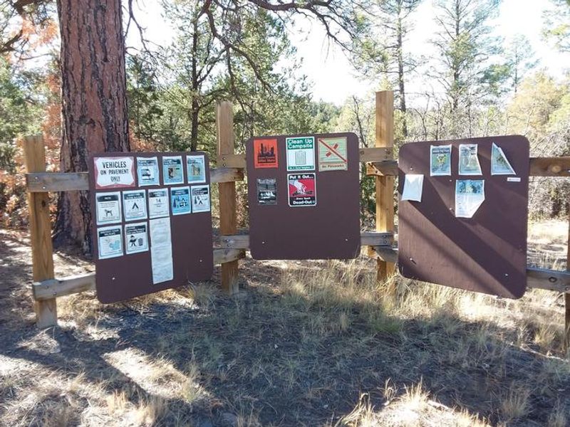 Information board at Coal mine campground