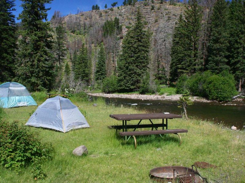 Slough Creek campsite along the creek