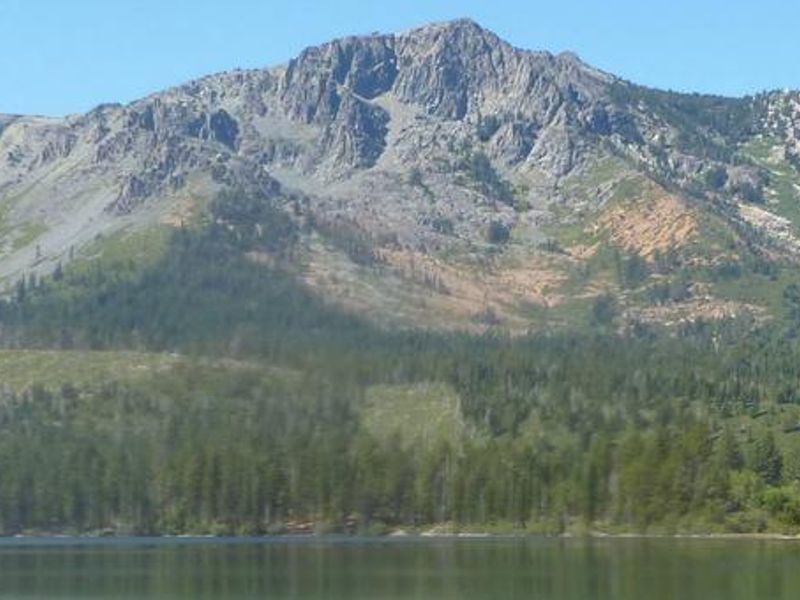 Fallen Leaf Lake with Mount Tallac in the background.  Fallen Leaf Lake is adjacent to Fallen Leaf campground.