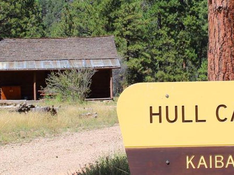Entrance sign and main cabin
