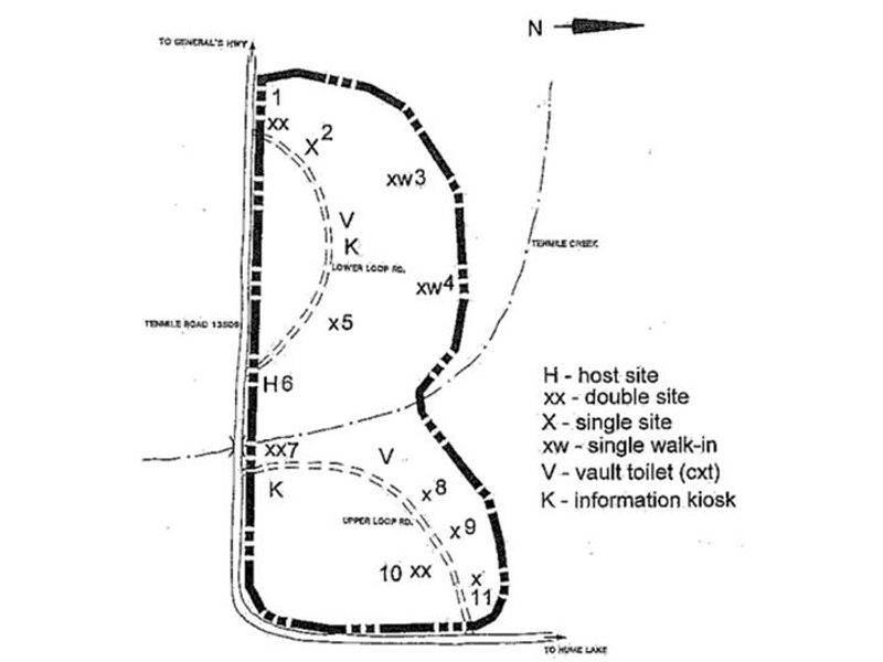 Basic map of Tenmile Campground