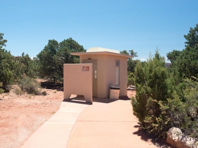 Vault toilets are available at Island in the Sky Campground. There is no water.