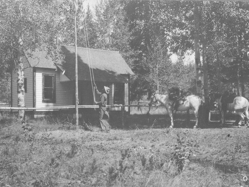 Iconic image of Gotchen Creek Guard Station from 1911