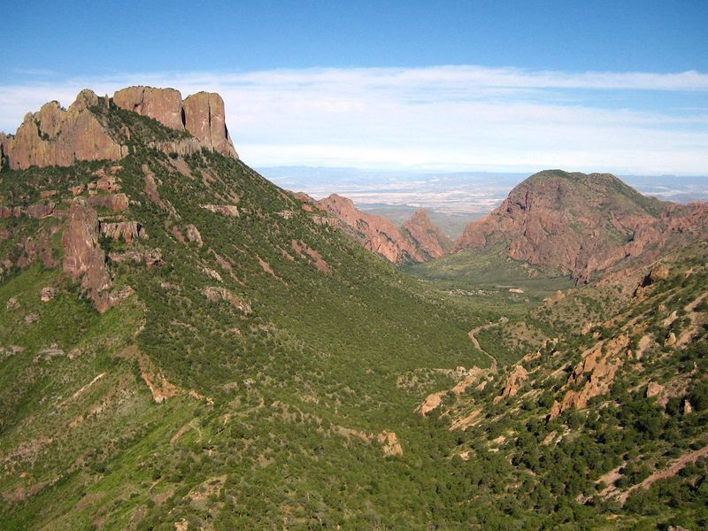 View of Chisos Basin from the Lost Mine trail